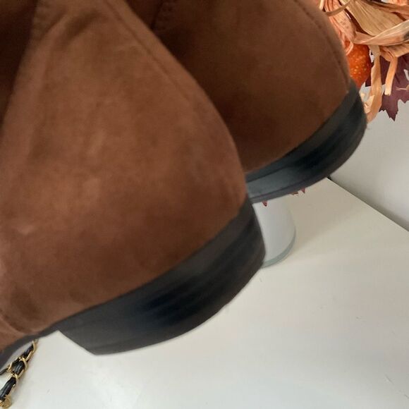 CALL IT SPRING Brown Faux Leather  Suede Slouch Boots Size 6.5 - Picture 3 of 9